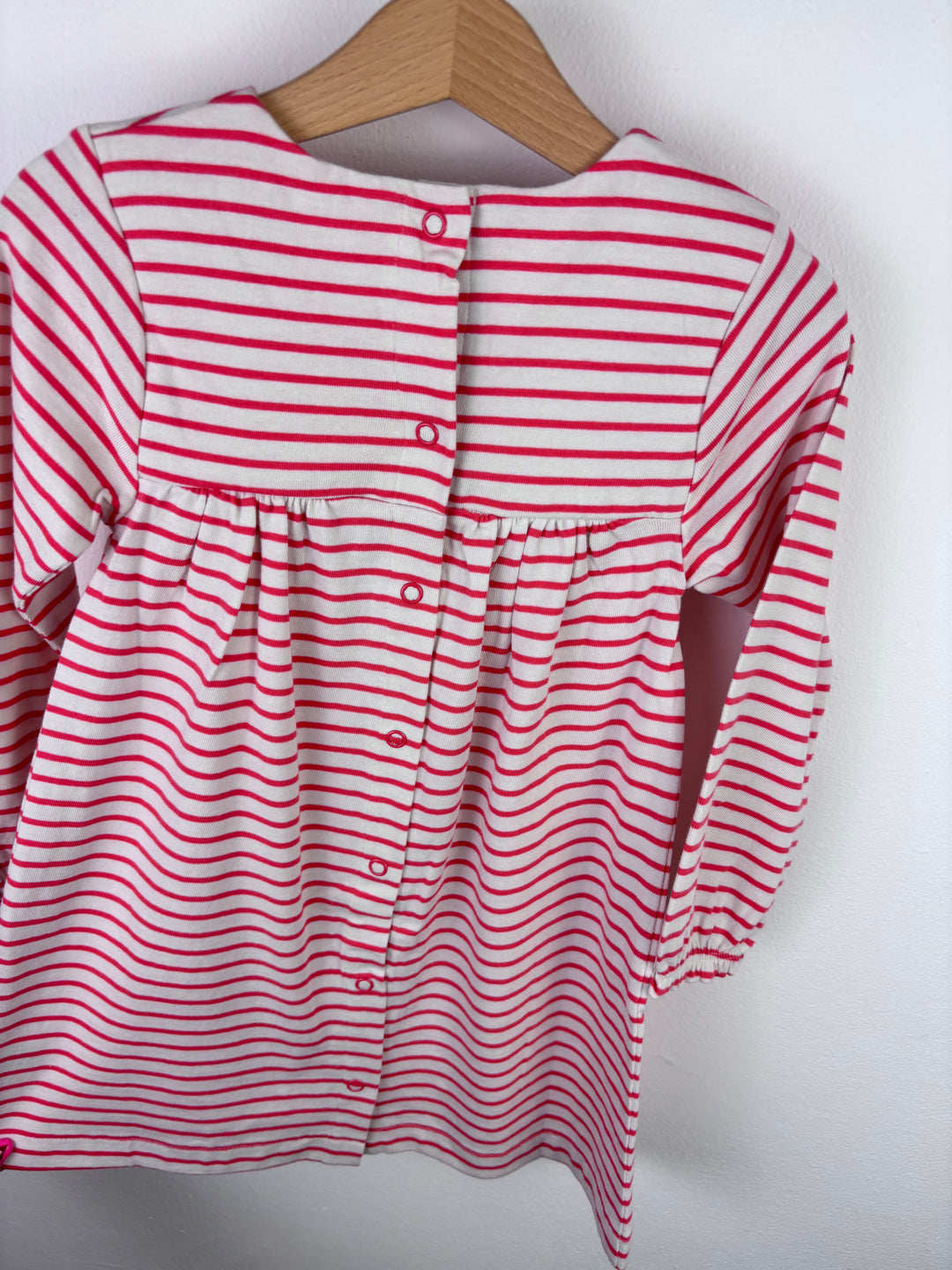 Baby Boden Red and Cream Stripe Long Sleeve Dress 2–3 Years-Dresses-Second Snuggle Preloved