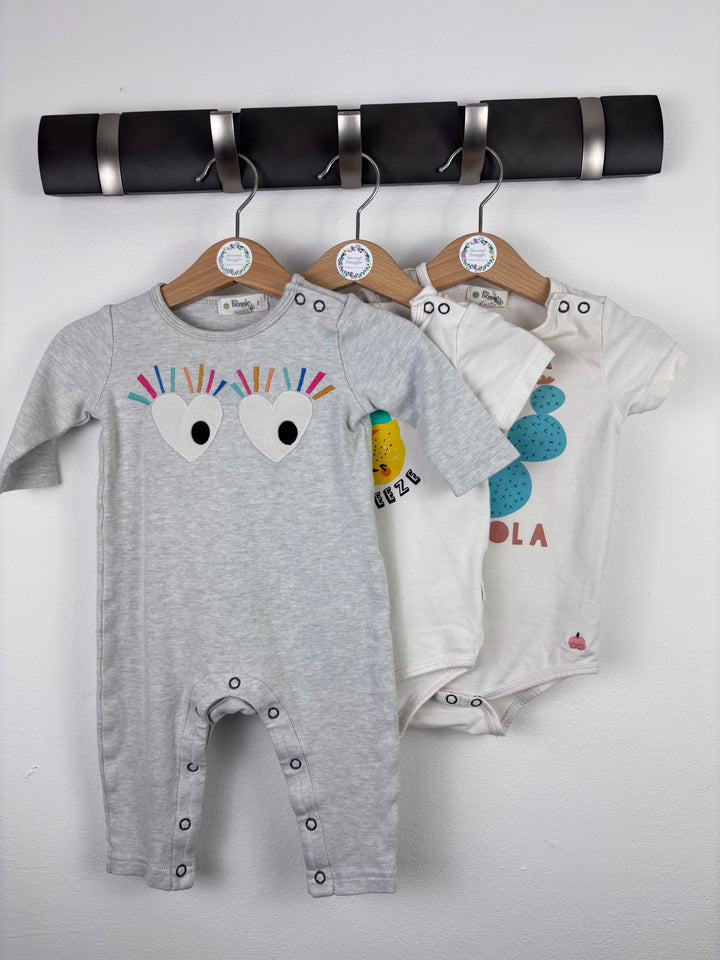 The Bonnie Mob Grey Eye Print Romper 3–6 Months-Sets-Second Snuggle Preloved