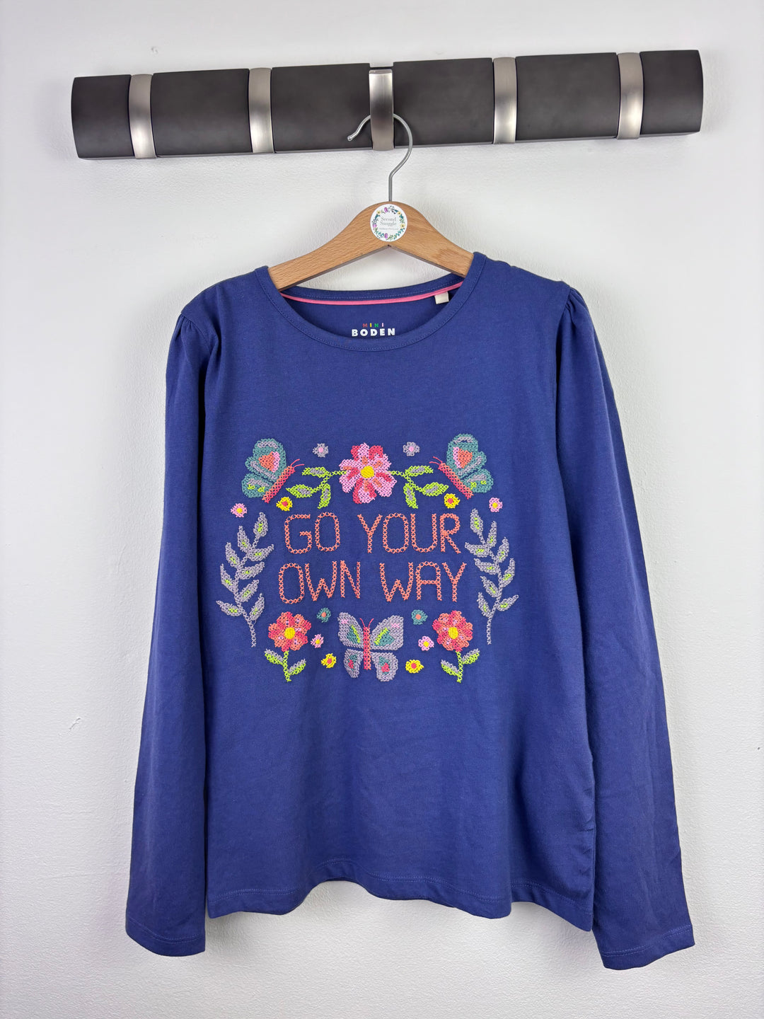 Boden Go Your Own Way Embroidered Long Sleeve Top 9–10 Years-Tops-Second Snuggle Preloved
