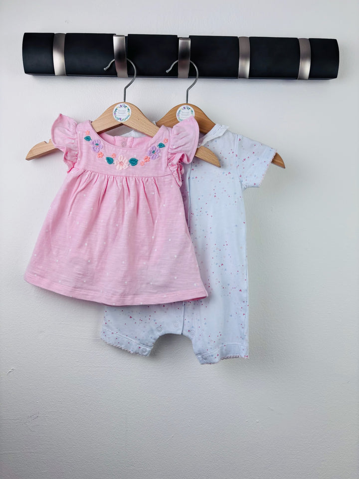 White Company M&S Baby Dress and Romper Bundle Newborn-Sets-Second Snuggle Preloved