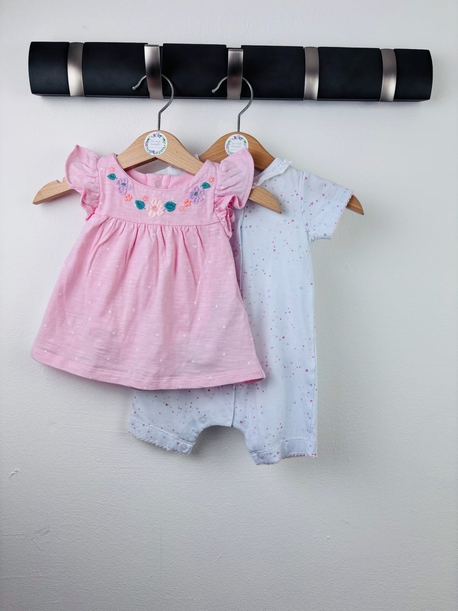 White Company M&S Baby Dress and Romper Bundle Newborn-Sets-Second Snuggle Preloved