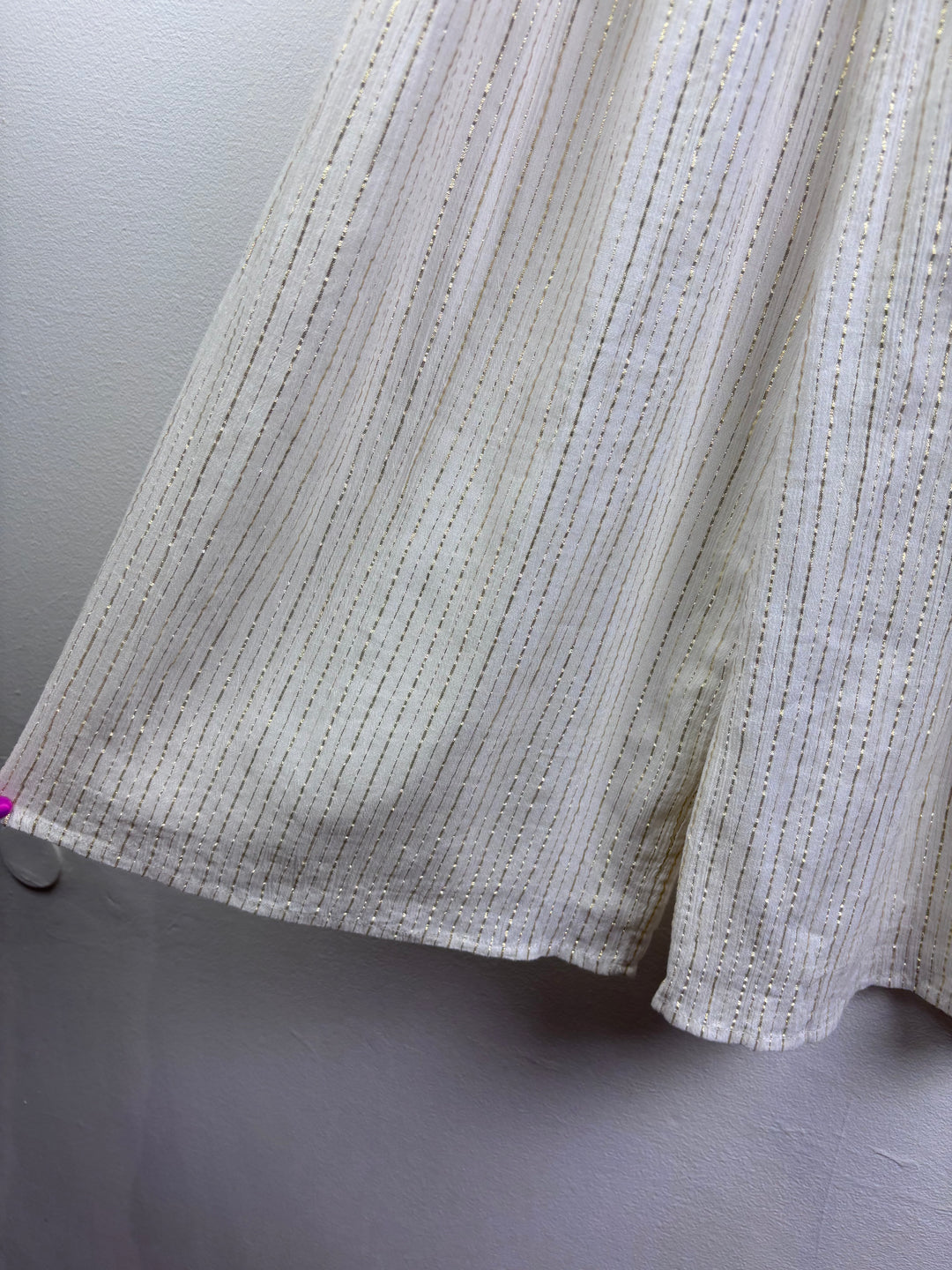 Mini Boden Ivory and Gold Textured Stripe Sleeveless Jumpsuit 7–8 Years-Play Suits-Second Snuggle Preloved