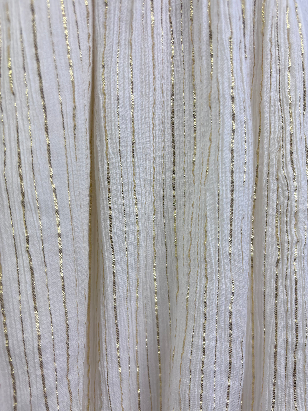Mini Boden Ivory and Gold Textured Stripe Sleeveless Jumpsuit 7–8 Years-Play Suits-Second Snuggle Preloved