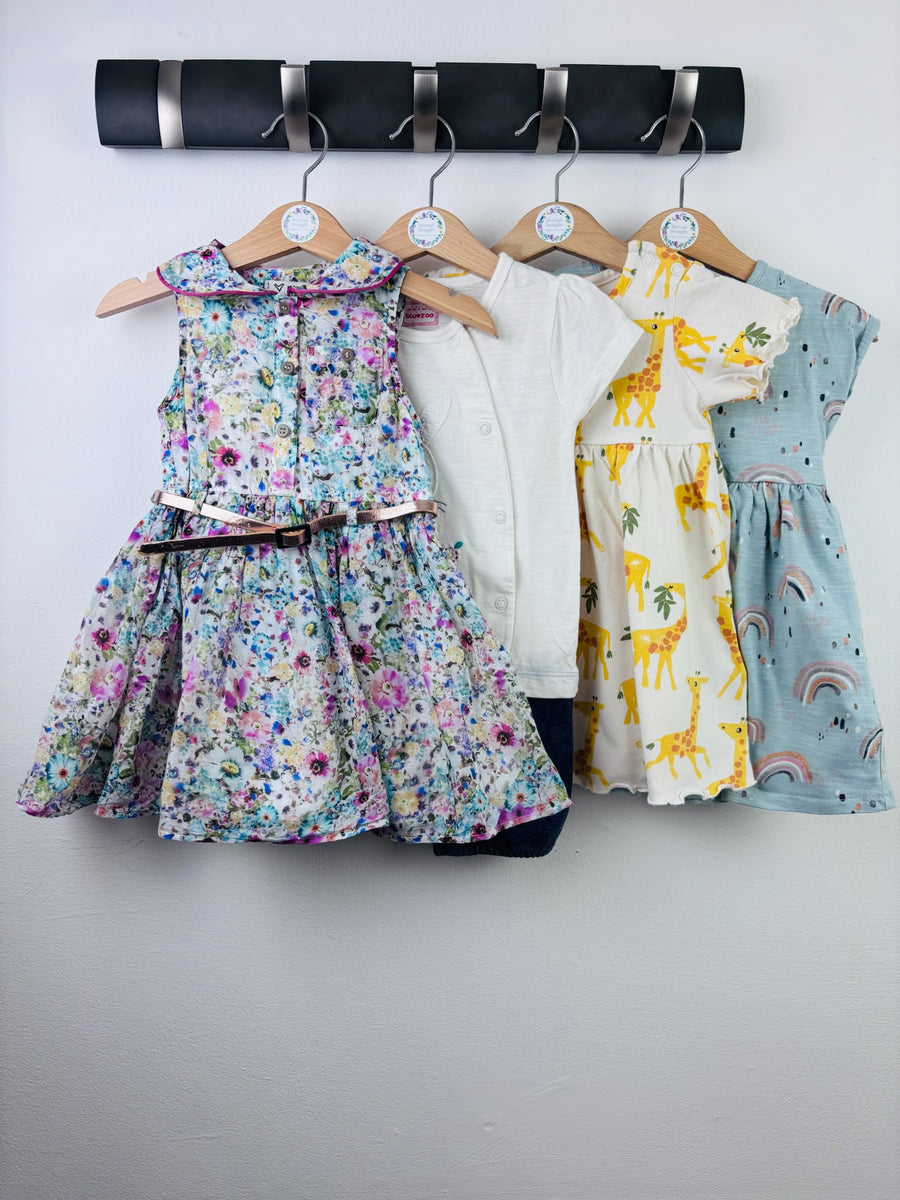 Next M&S Blue Zoo 4 Piece Baby Dress Bundle 9-12 Months-Dresses-Second Snuggle Preloved