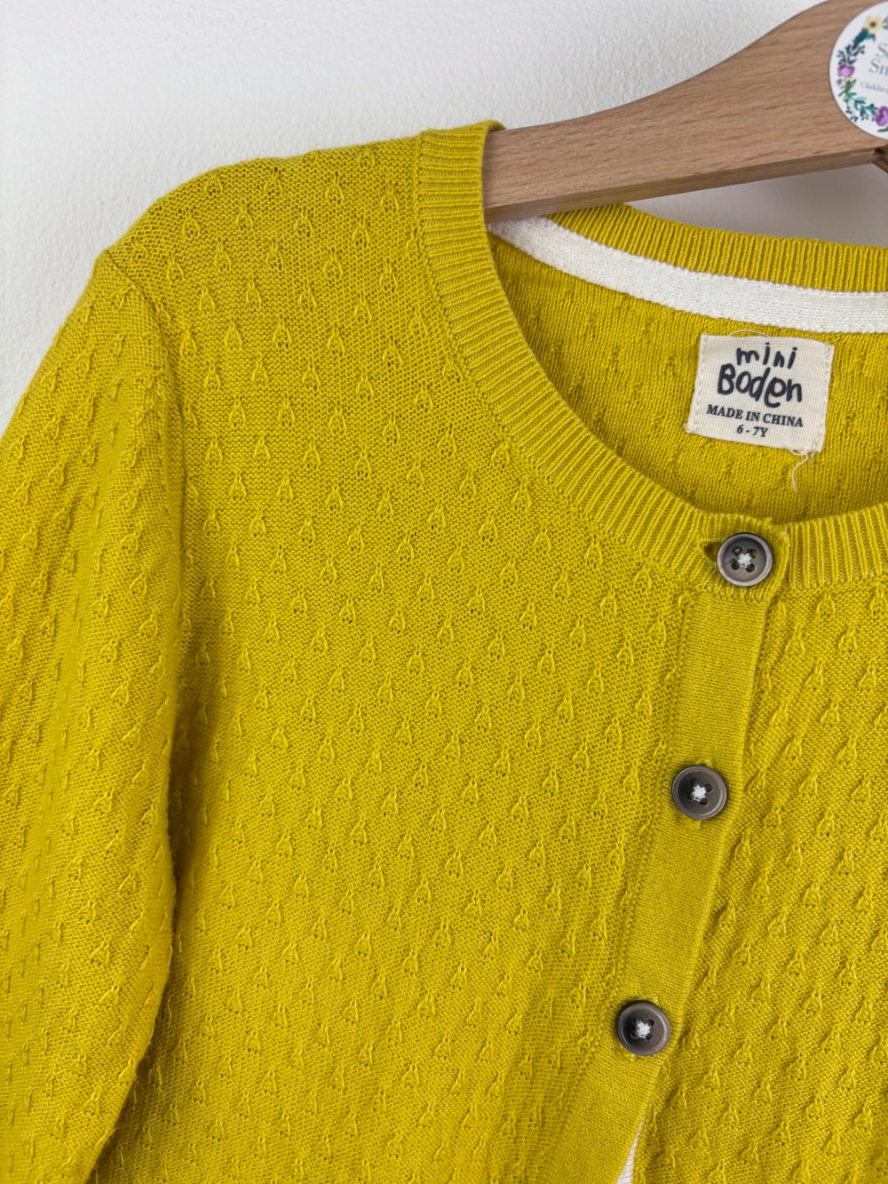 Mini Boden Mustard Yellow Textured Cardigan 6–7 Years-Cardigans-Second Snuggle Preloved
