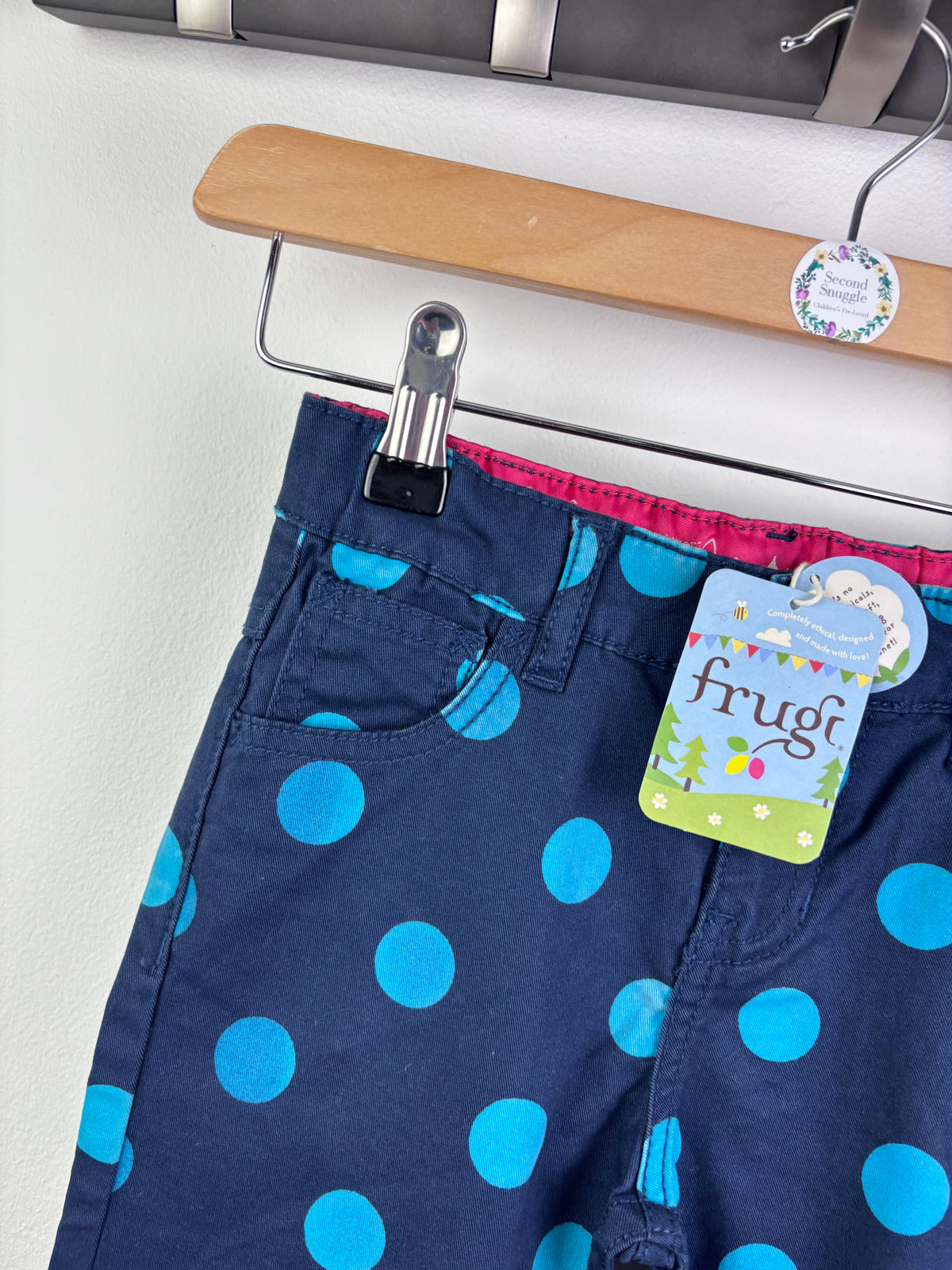 Frugi Navy Blue Spot Print Skinny Jeans 6–7 Years-Trousers-Second Snuggle Preloved