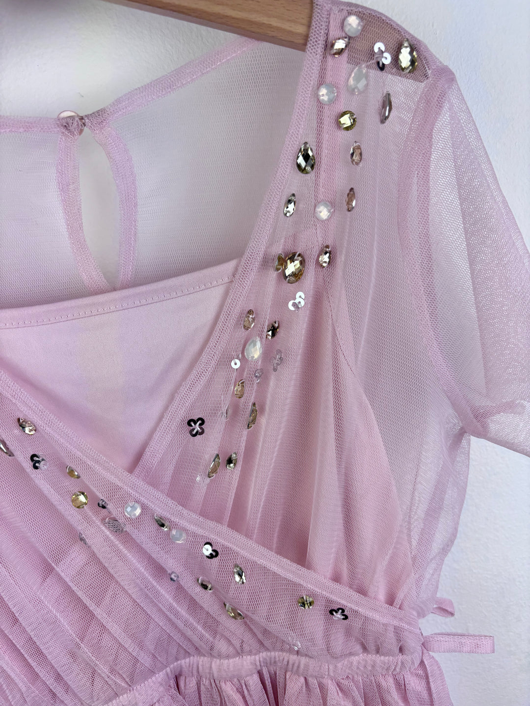 John Lewis Pink Embellished Tulle Party Dress 8 Years