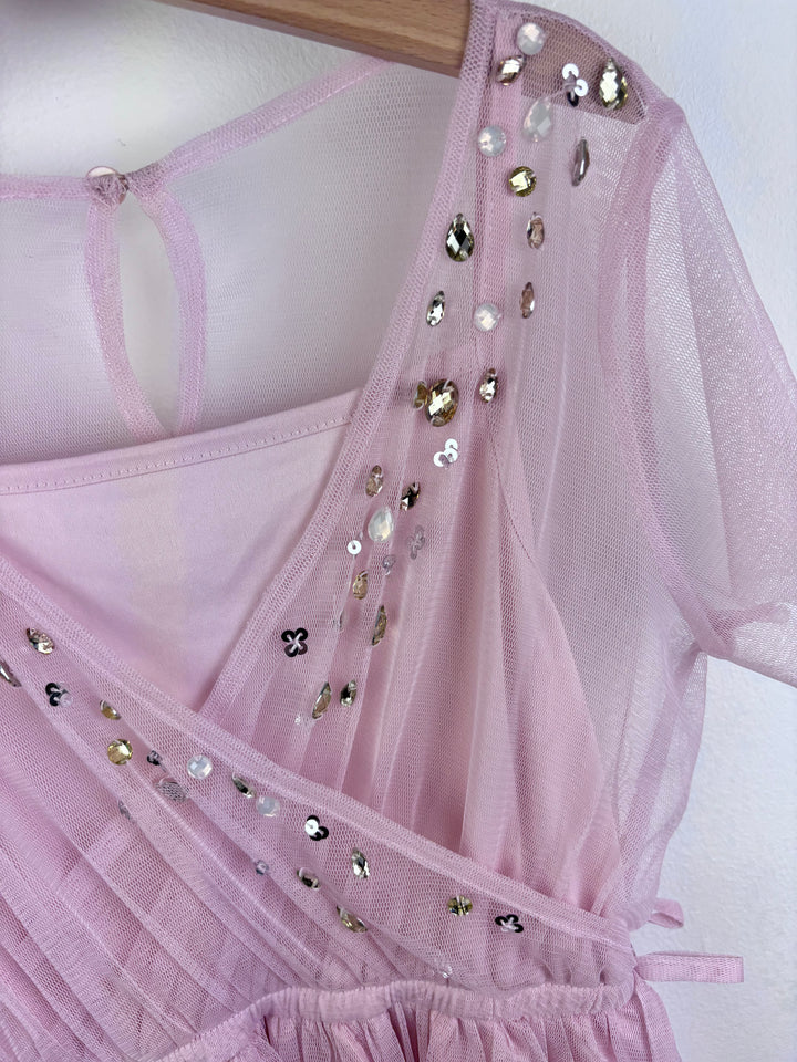 John Lewis Pink Embellished Tulle Party Dress 8 Years