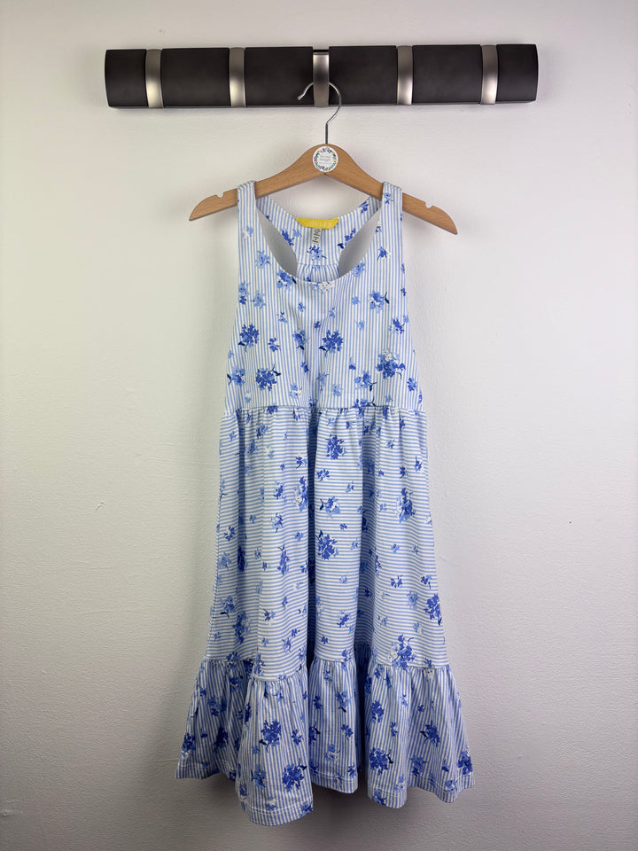 Joules Blue Stripe Floral Sleeveless Dress 7–8 Years