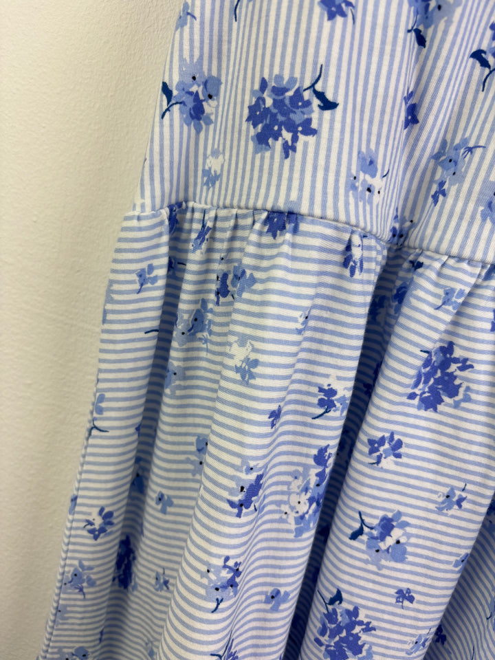 Joules Blue Stripe Floral Sleeveless Dress 7–8 Years