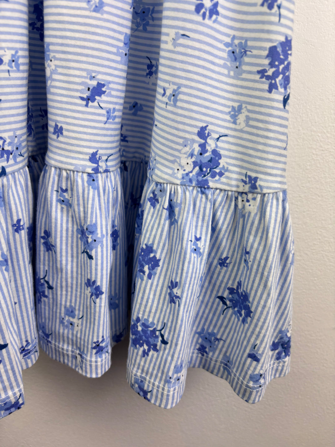 Joules Blue Stripe Floral Sleeveless Dress 7–8 Years