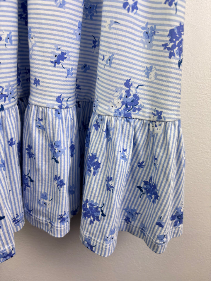 Joules Blue Stripe Floral Sleeveless Dress 7–8 Years