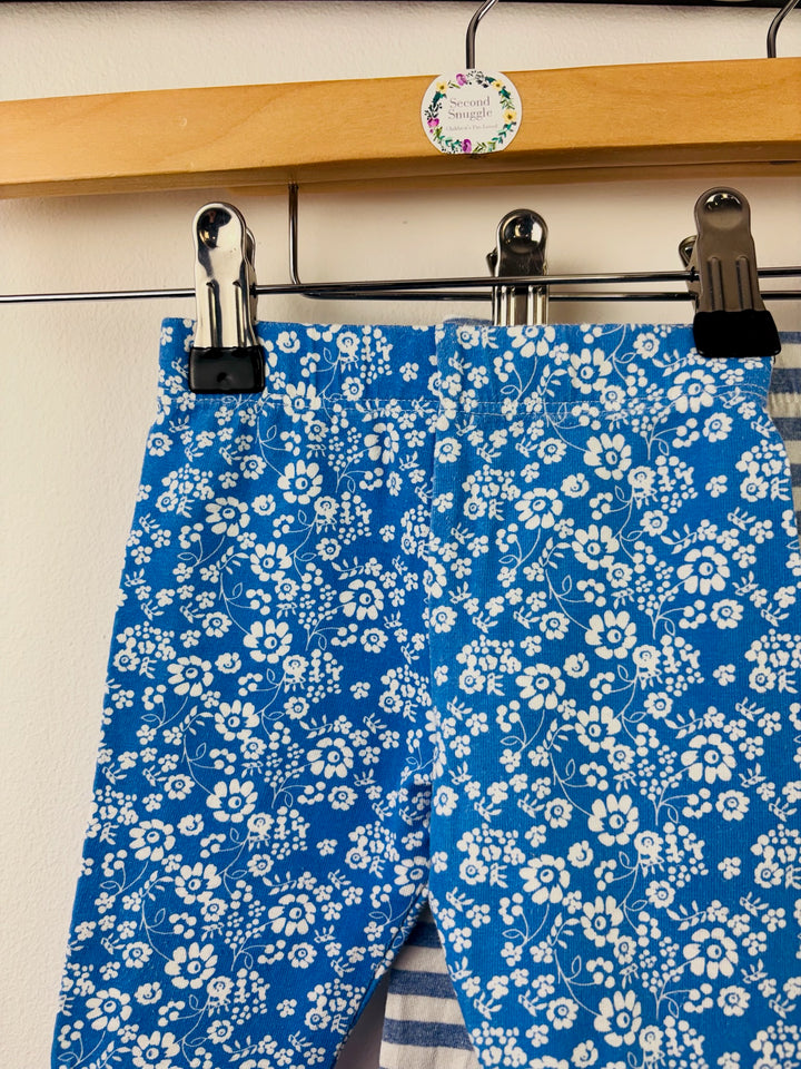 Mini Club Floral & Stripe Leggings 0-3 Months-Leggings-Second Snuggle Preloved