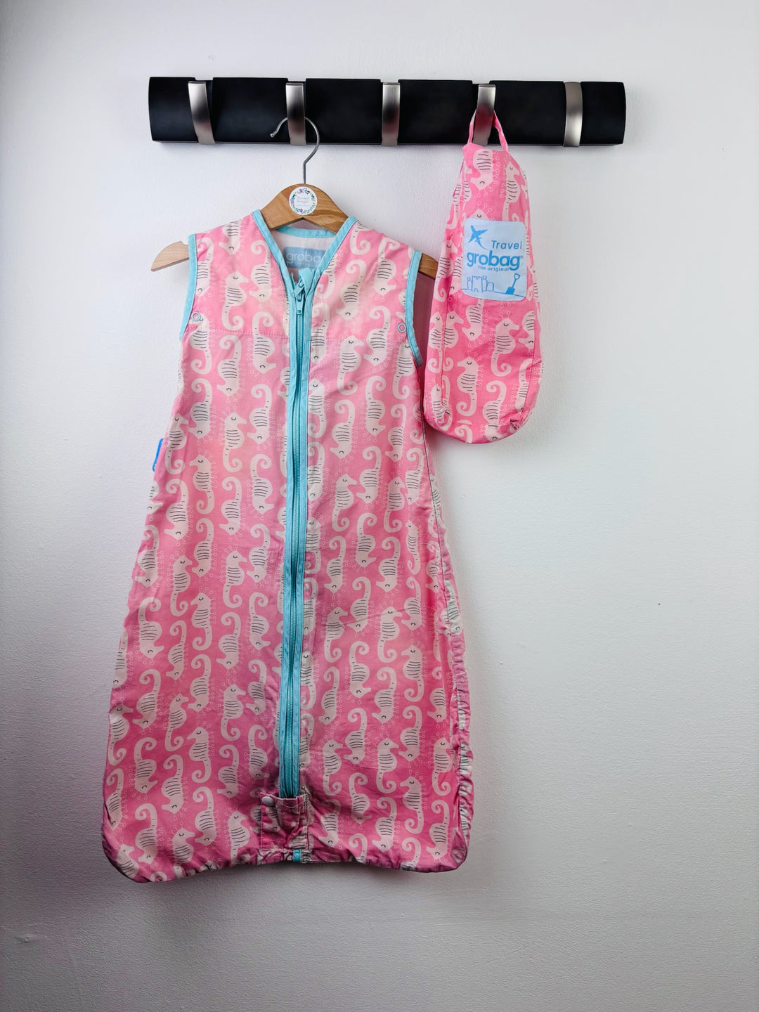 Gro Company Pink Seahorse Travel Grobag 0-6 Months 0.5 Tog-Sleeping Bags-Second Snuggle Preloved