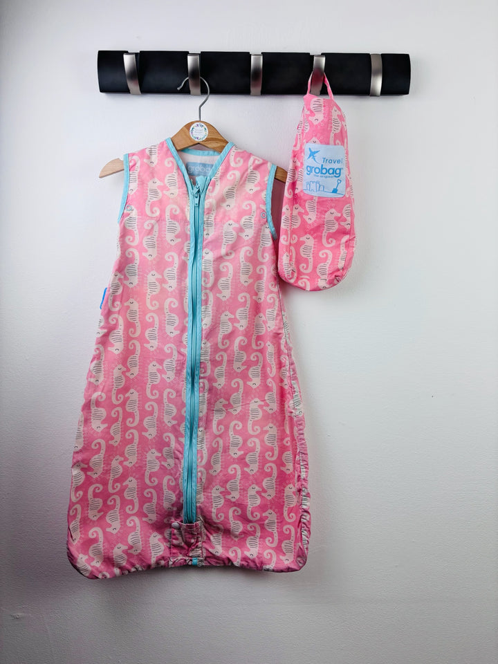 Gro Company Pink Seahorse Travel Grobag 0-6 Months 0.5 Tog-Sleeping Bags-Second Snuggle Preloved