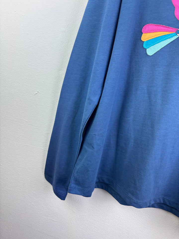 Kite Bird Appliqué Long Sleeve Top Blue 10-11 Years-Tops-Second Snuggle Preloved
