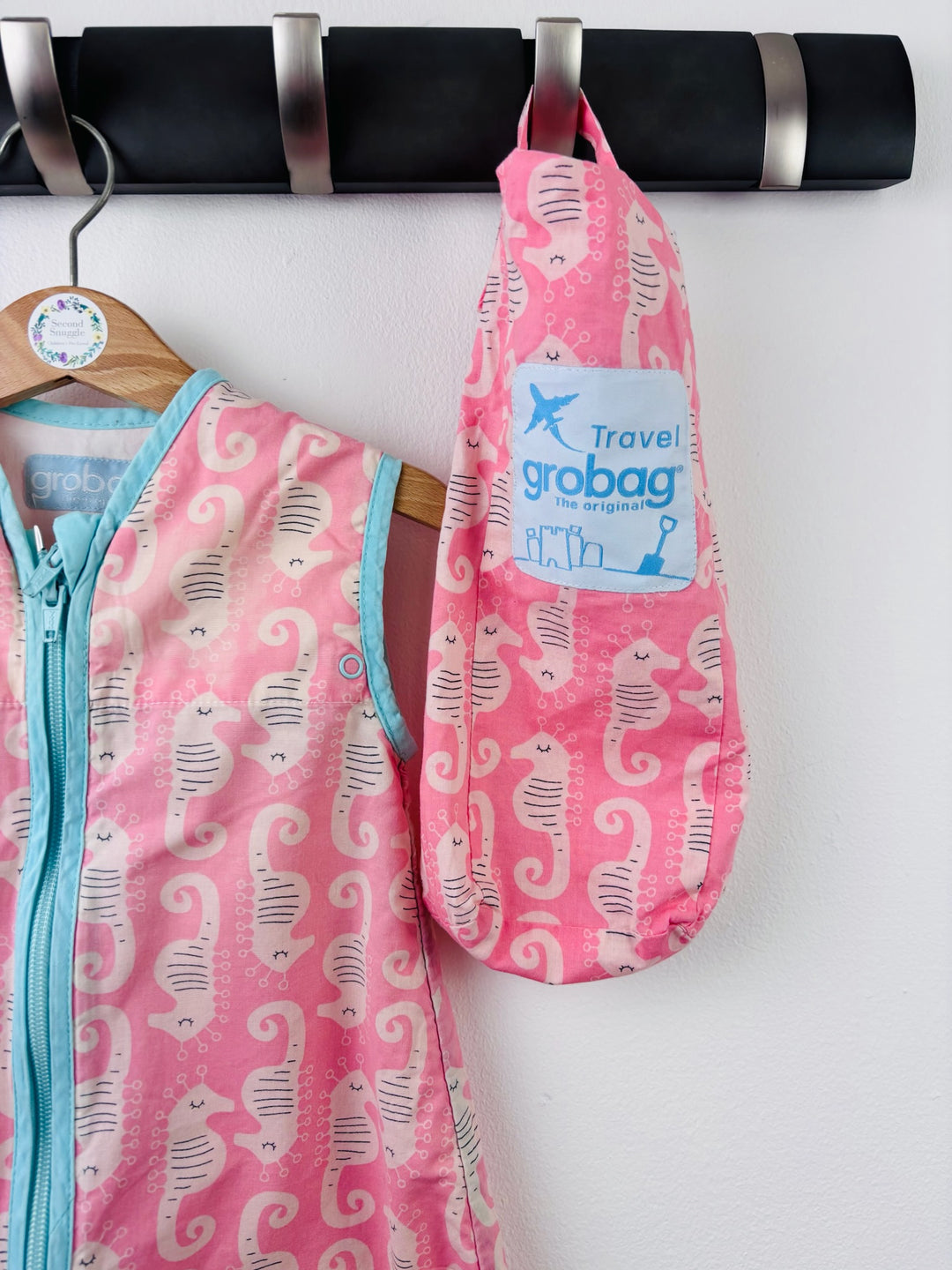 Gro Company Pink Seahorse Travel Grobag 0-6 Months 0.5 Tog-Sleeping Bags-Second Snuggle Preloved