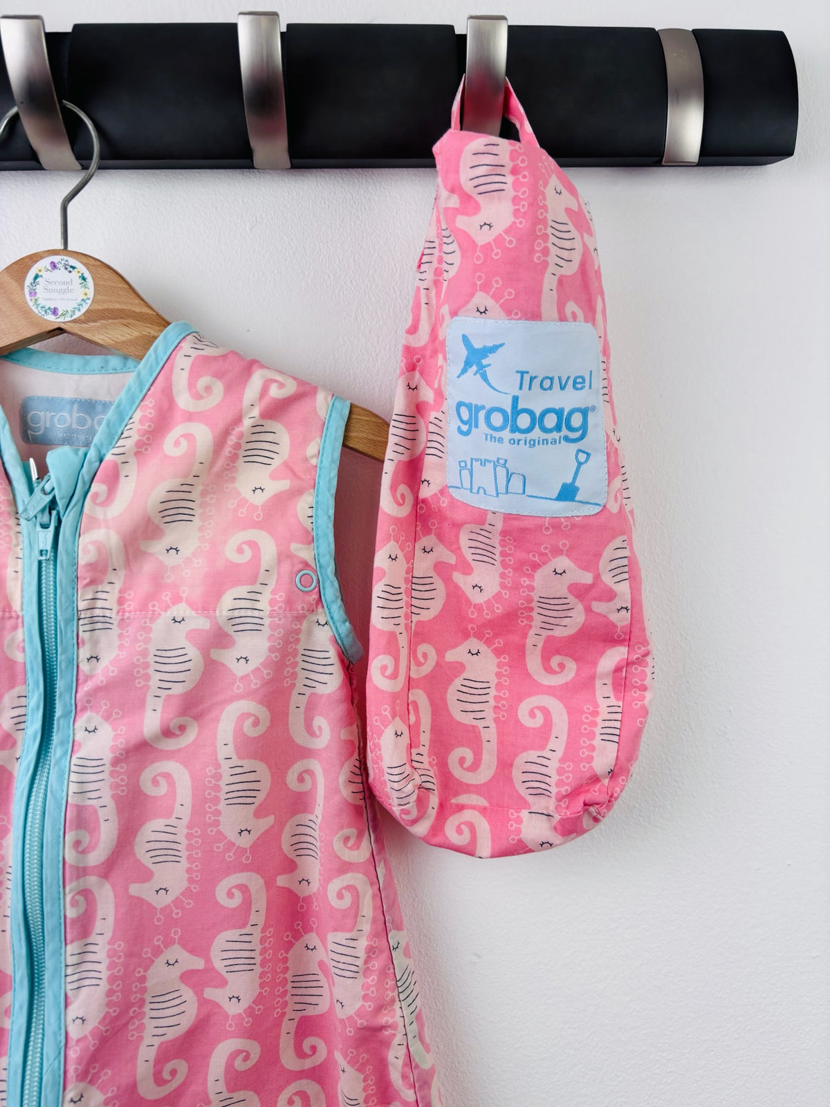 Gro Company Pink Seahorse Travel Grobag 0-6 Months 0.5 Tog-Sleeping Bags-Second Snuggle Preloved