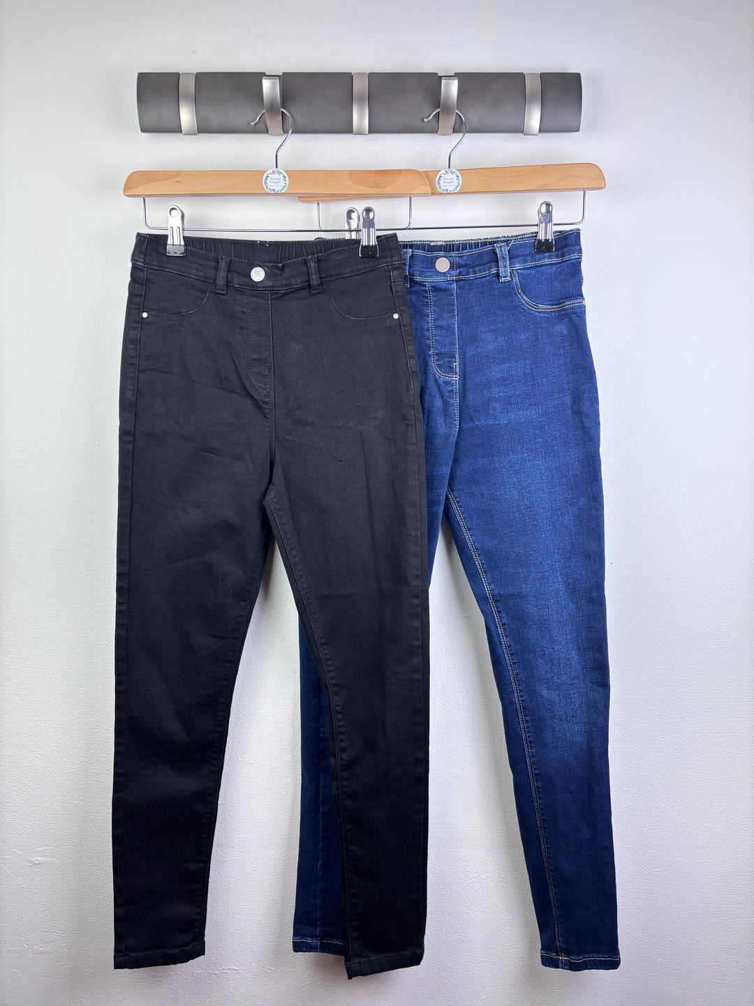 Next Skinny Jeans Black & Blue 2 Pack 12 Years-Trousers-Second Snuggle Preloved