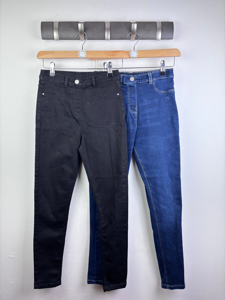 Next Skinny Jeans Black & Blue 2 Pack 12 Years-Trousers-Second Snuggle Preloved