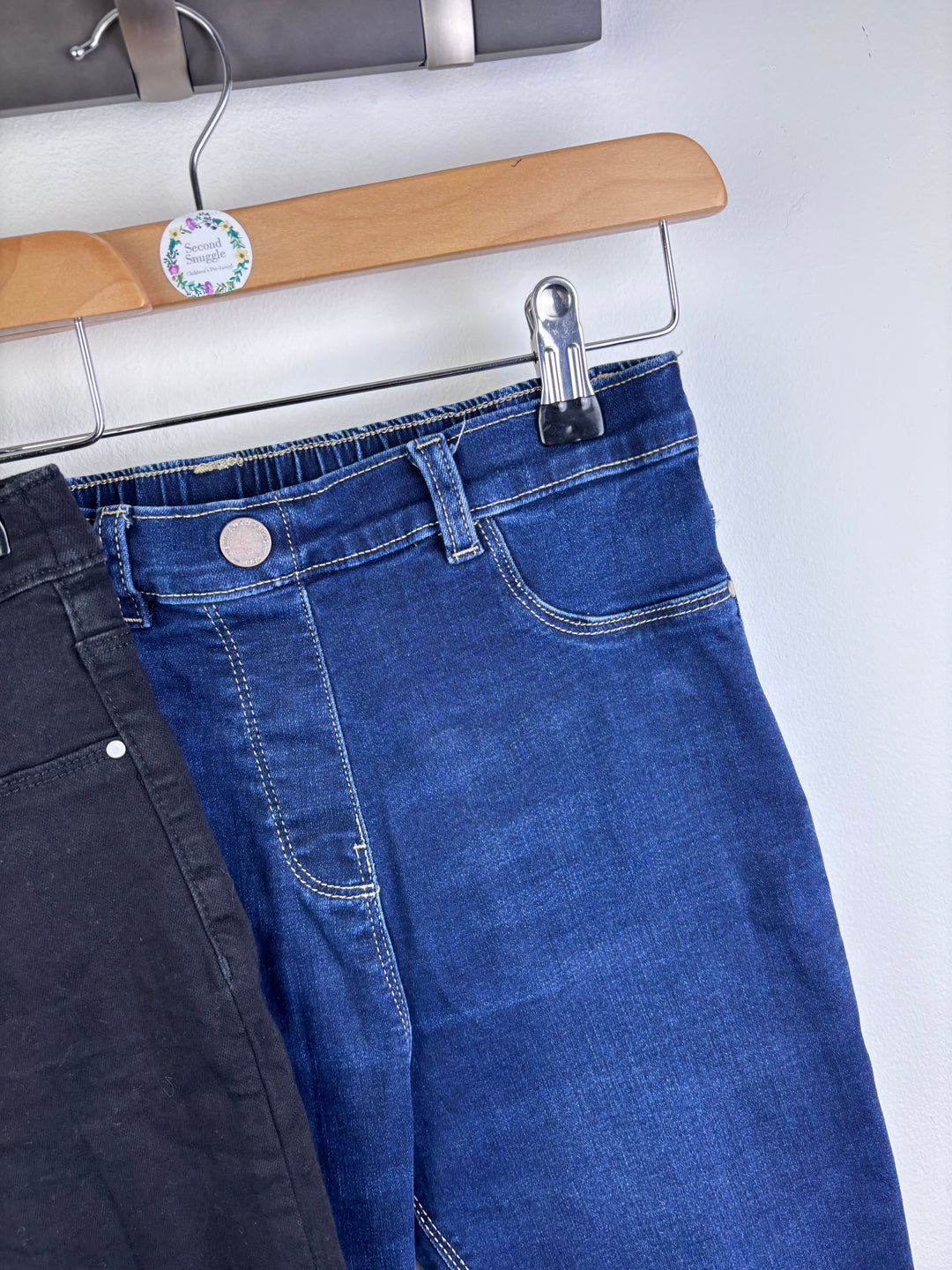 Next Skinny Jeans Black & Blue 2 Pack 12 Years-Trousers-Second Snuggle Preloved