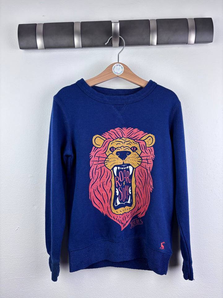 Joules Lion Graphic Sweatshirt Navy 5-6 Years-Jumpers-Second Snuggle Preloved