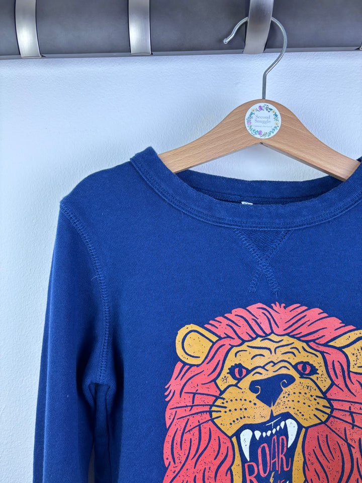Joules Lion Graphic Sweatshirt Navy 5-6 Years-Jumpers-Second Snuggle Preloved