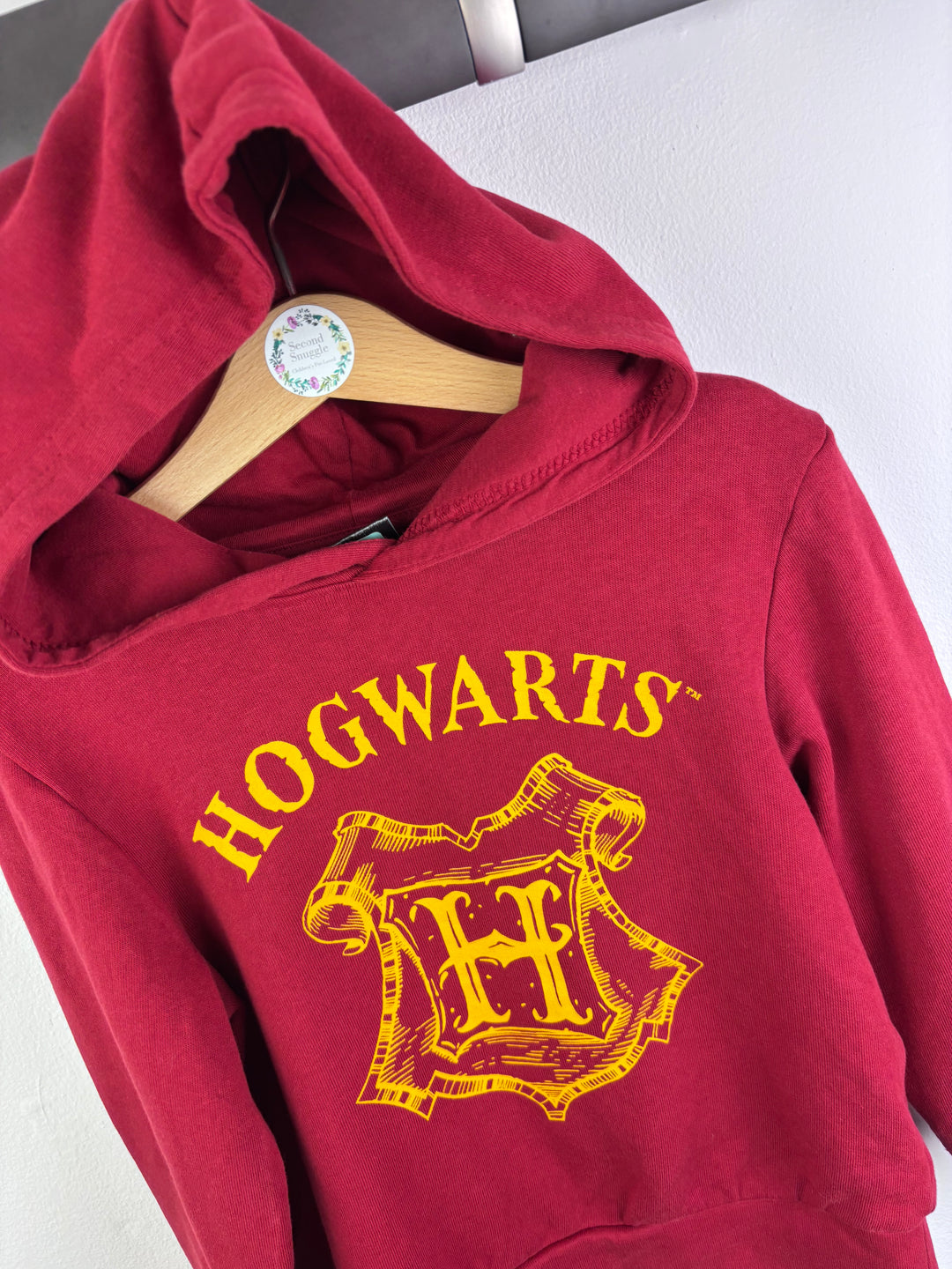 Harry Potter Hogwarts Crest Hoodie Burgundy 5-6 Years-Hoodies-Second Snuggle Preloved