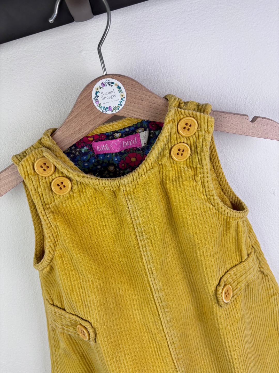 Little Bird Yellow Cord Dungaree Dress 12-18 Months-Dresses-Second Snuggle Preloved
