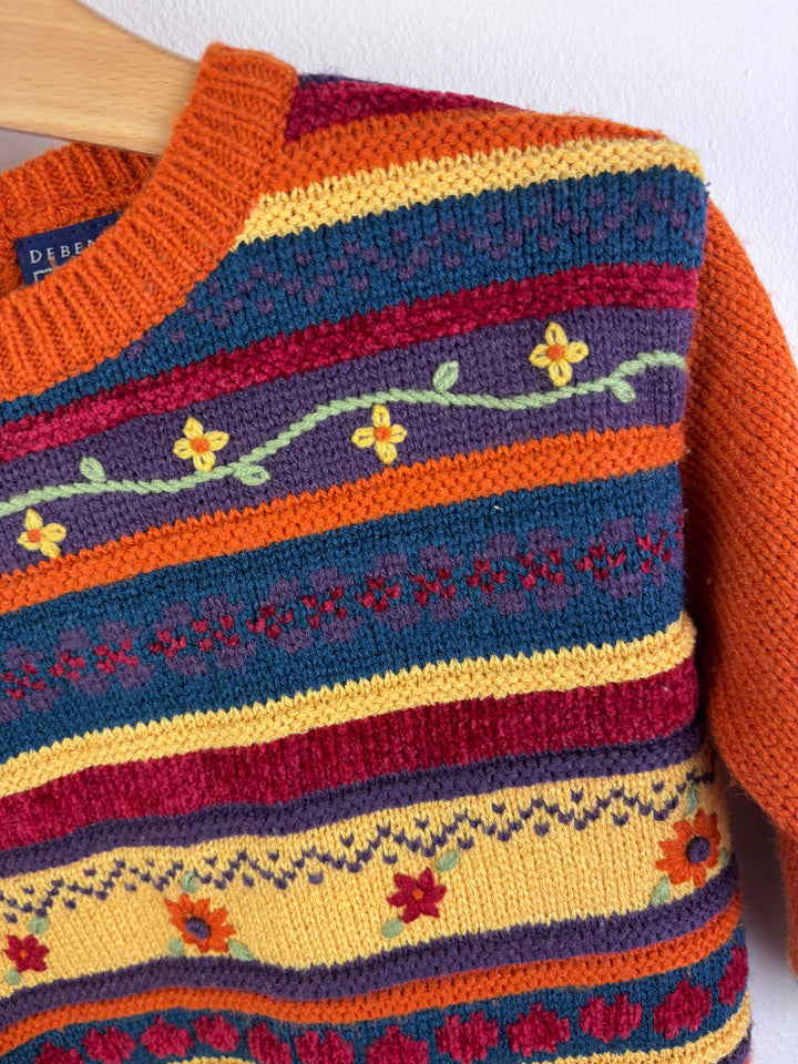 Debenhams Multicolour Stripe Knit Jumper 12-18 Months-Jumpers-Second Snuggle Preloved