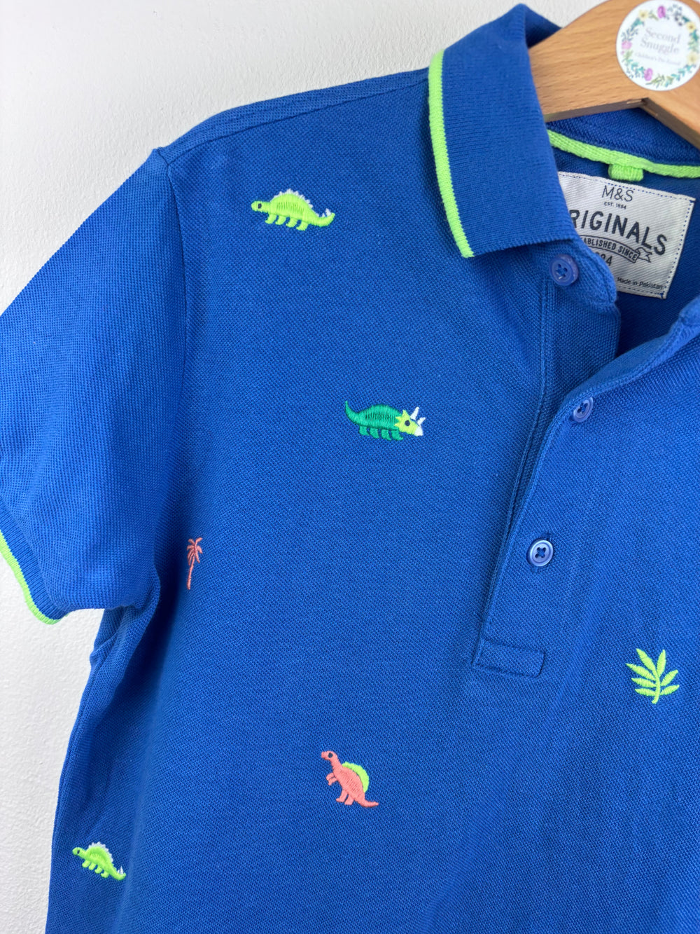 M&S Dinosaur Polo Shirt 6–7 Years-Tops-Second Snuggle Preloved