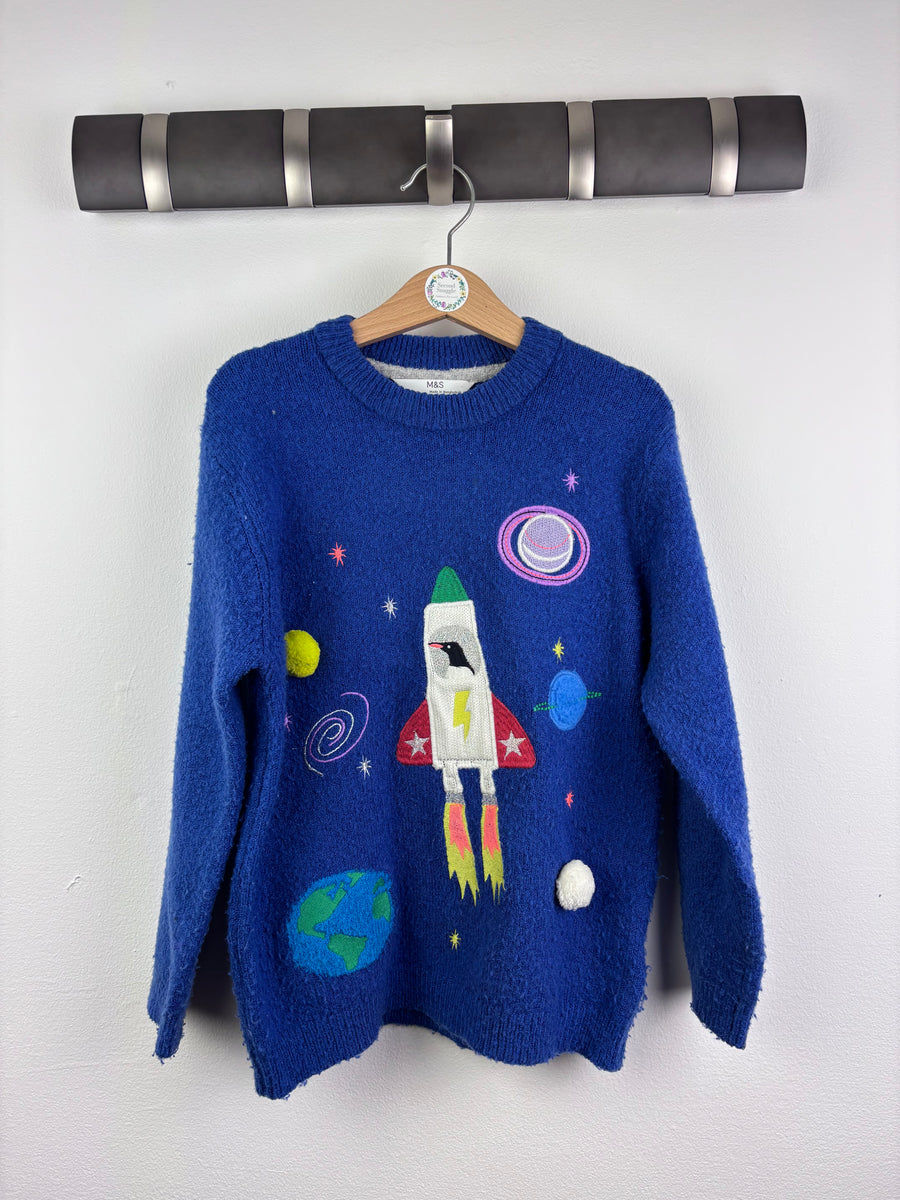 M&S Space Rocket Jumper 6–7 Years-Jumpers-Second Snuggle Preloved