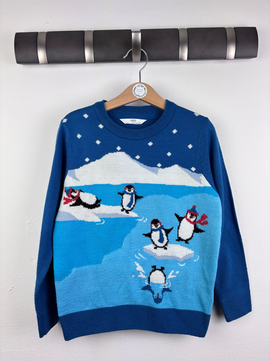 M&S Penguin Winter Jumper 6–7 Years-Jumpers-Second Snuggle Preloved