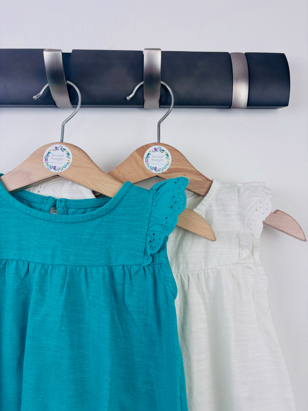 M&S Teal and White Tunic Tops 12-18 Months