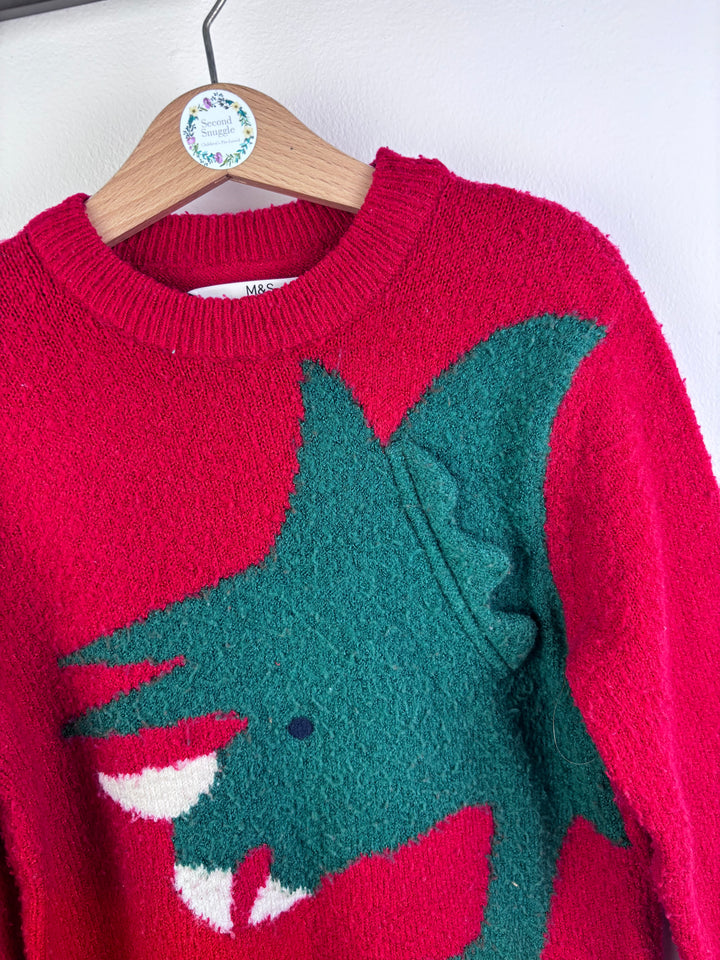 M&S Dinosaur Jumper 5–6 Years-Jumpers-Second Snuggle Preloved