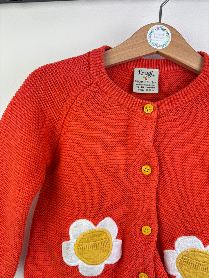 Frugi Organic Cotton Flower Cardigan 12–18 Months-Cardigans-Second Snuggle Preloved