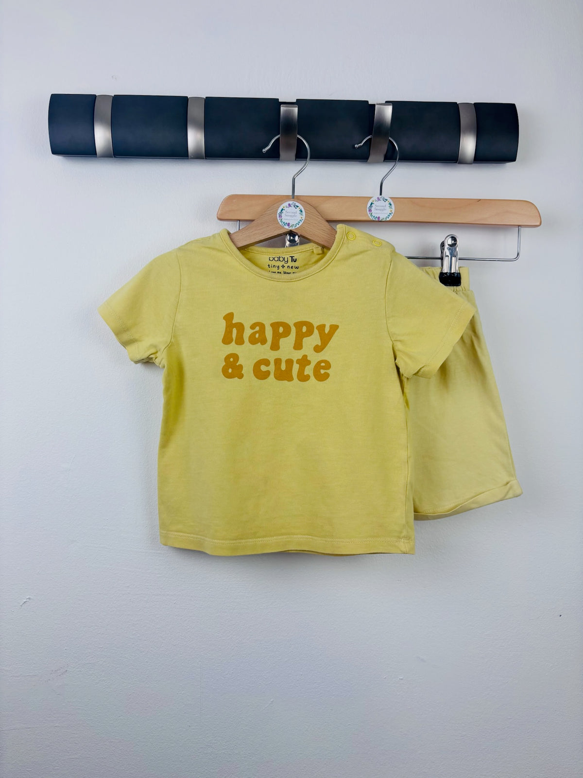 Tu Yellow Happy & Cute Shorts Set 12-18 Months-Sets-Second Snuggle Preloved