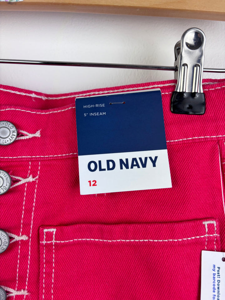Old Navy Pink Button Front Shorts 12 Years-Shorts-Second Snuggle Preloved
