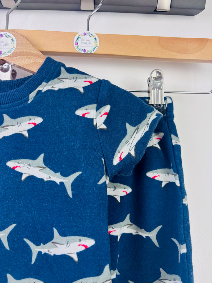 Next Blue Shark Short Pyjama Set 12-18 Months-Night Wear-Second Snuggle Preloved