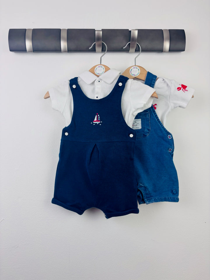 Next and Joules Short Dungaree Bundle Up to 1 Month