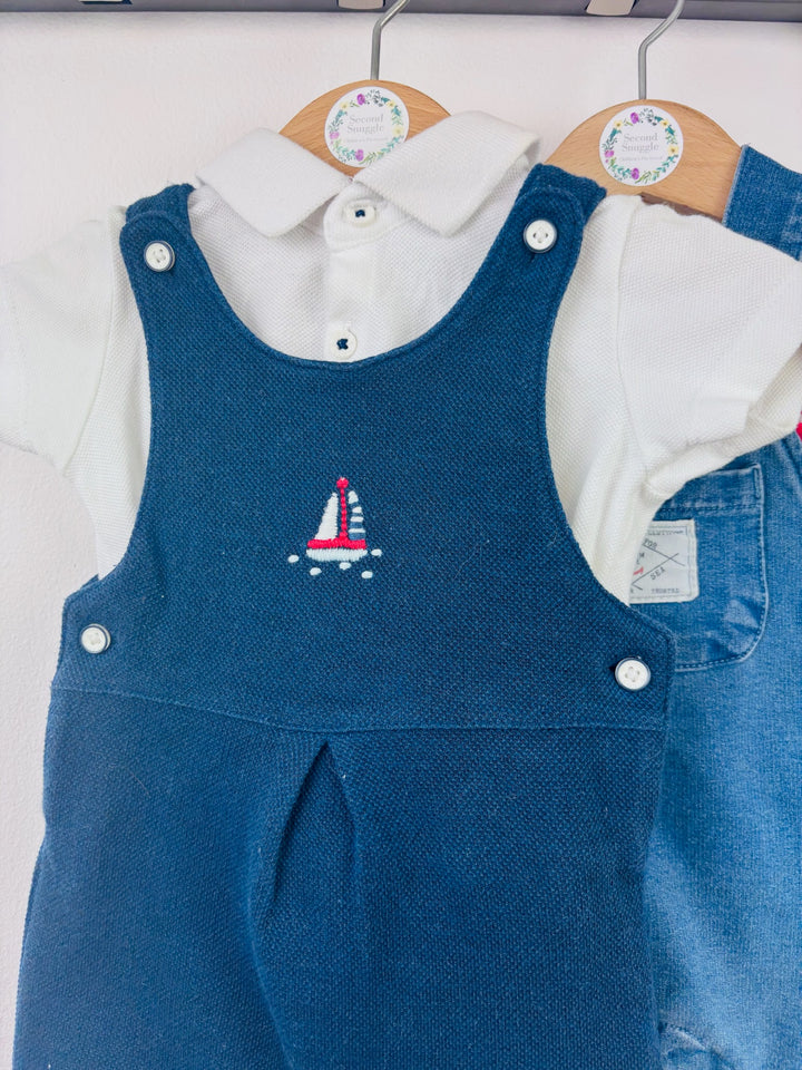 Next and Joules Short Dungaree Bundle Up to 1 Month