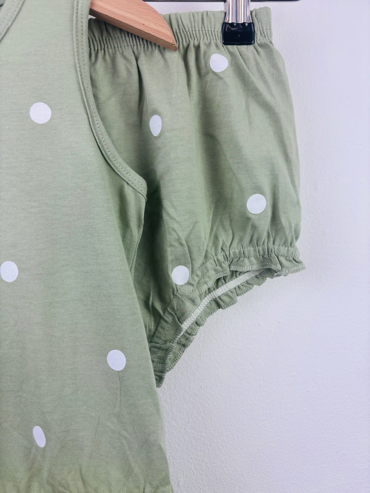 H&M Green Spotty Dress and Bloomer Set 3-4 Years