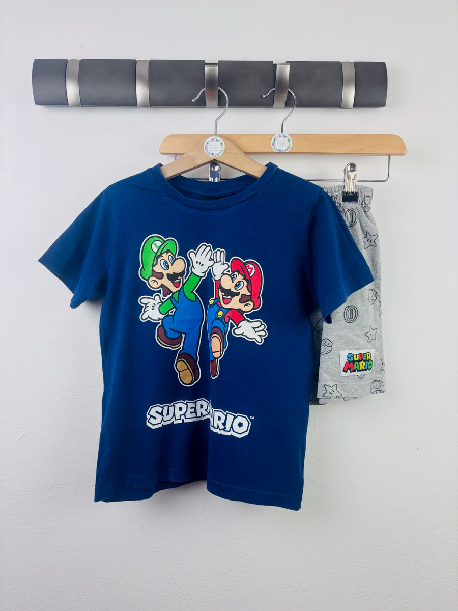 Vanilla Blue Super Mario Pyjama Set 5-6 Years-Night Wear-Second Snuggle Preloved