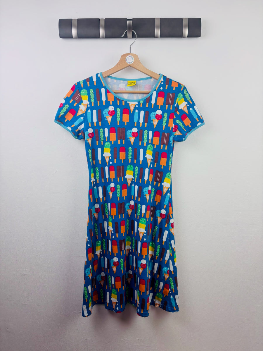 Duns Blue Ice Lolly Print Dress 158 (12-13 Years)-Dresses-Second Snuggle Preloved