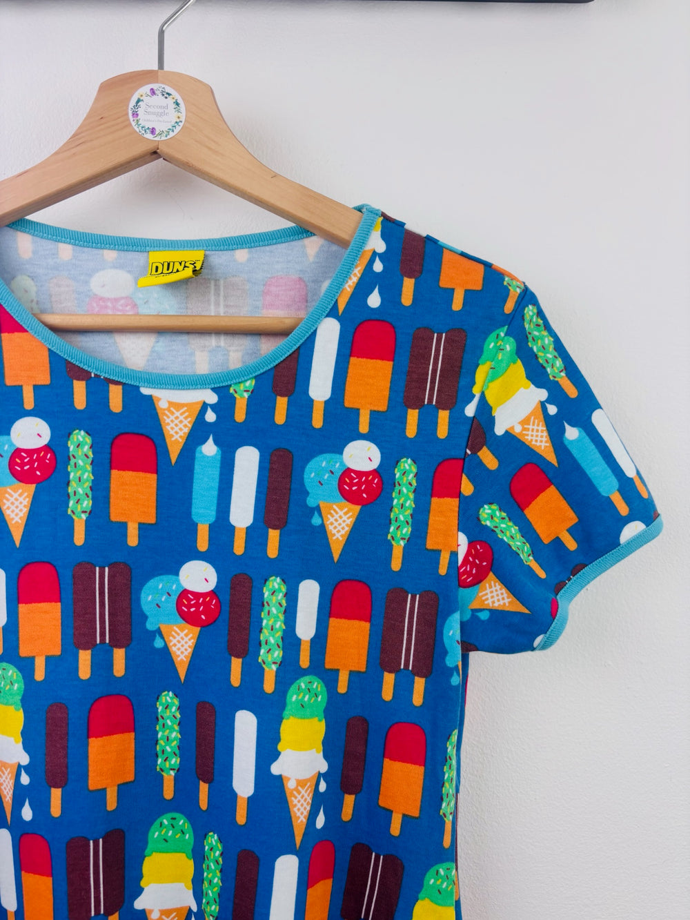 Duns Blue Ice Lolly Print Dress 158 (12-13 Years)-Dresses-Second Snuggle Preloved