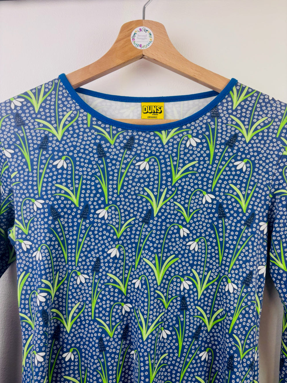 Duns Blue Floral Long Sleeve Dress 158 (12-13 Years)-Dresses-Second Snuggle Preloved