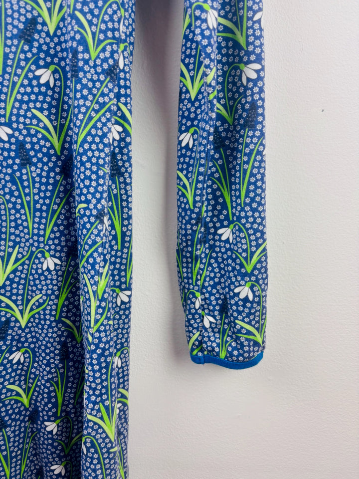 Duns Blue Floral Long Sleeve Dress 158 (12-13 Years)