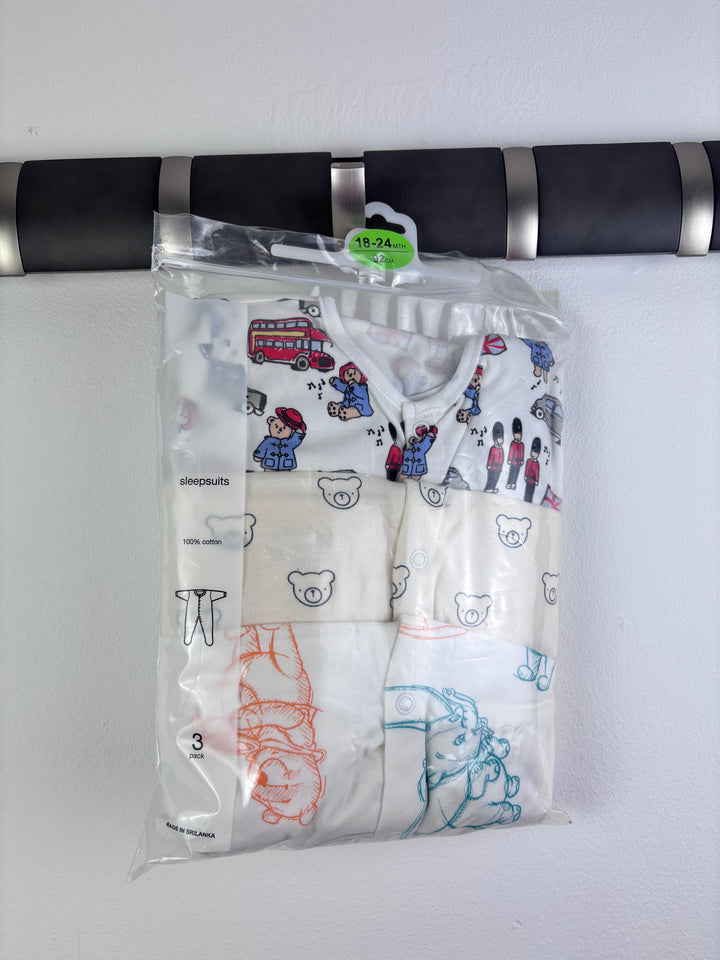 Ex High Street Mixed Brand Sleepsuit Bundle 3 Pack 18–24 Months-Sleepsuits-Second Snuggle Preloved