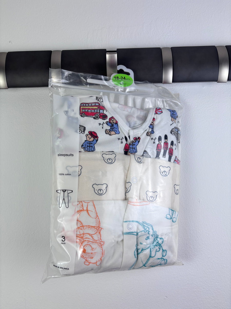 Ex High Street Mixed Brand Sleepsuit Bundle 3 Pack 18–24 Months-Sleepsuits-Second Snuggle Preloved