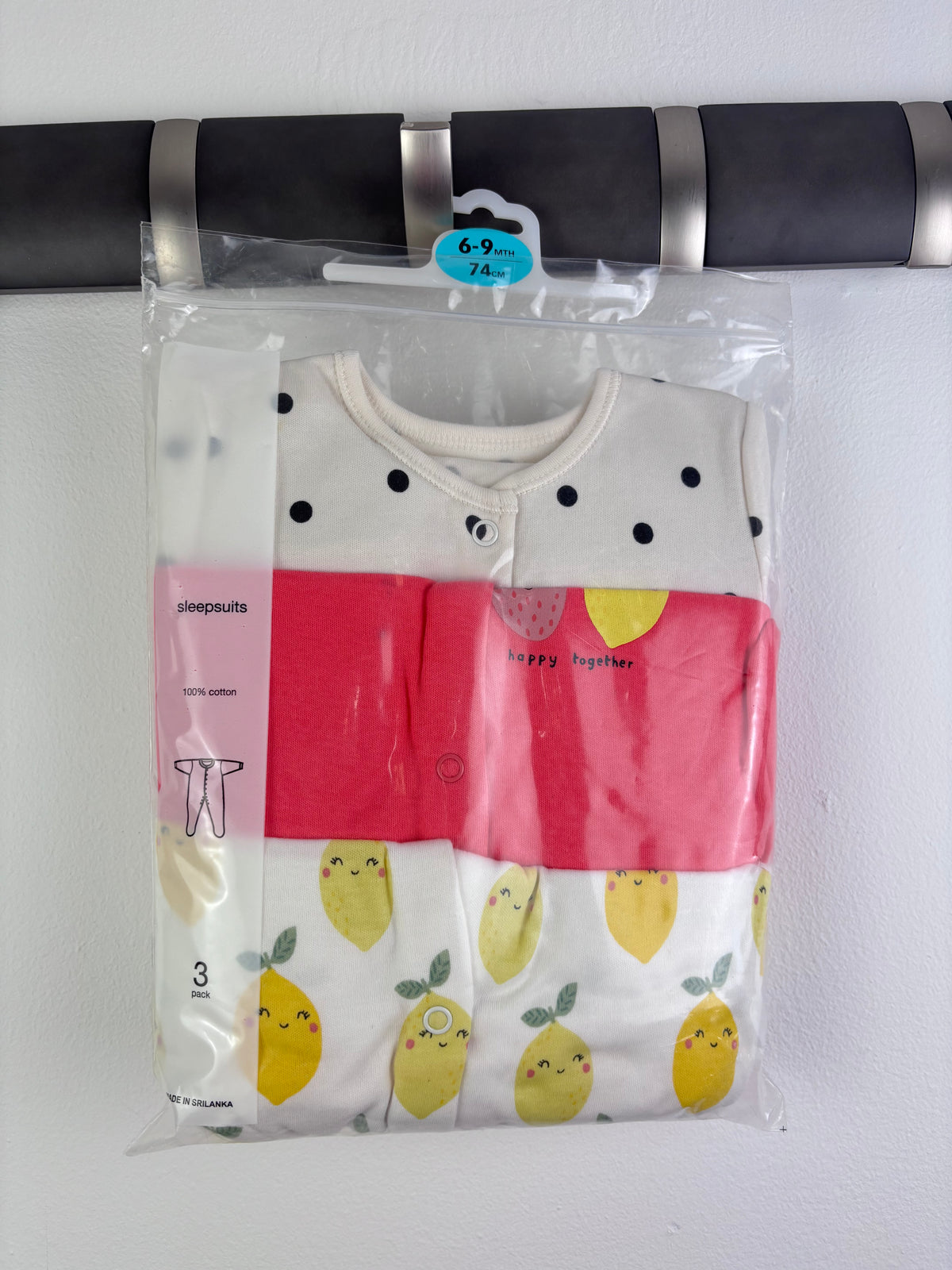 Ex High Street Mixed Brand Sleepsuit Bundle 3 Pack 6–9 Months-Sleepsuits-Second Snuggle Preloved
